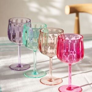Anthropologie Colorful Acrylic Wine Glasses